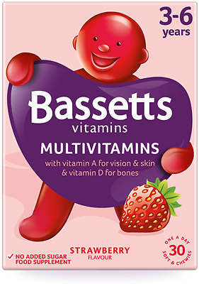 Bassetts Multivitaminas 3 A 6 Años Vitamina A , B2, B6, B12, Vitamina C, D, E