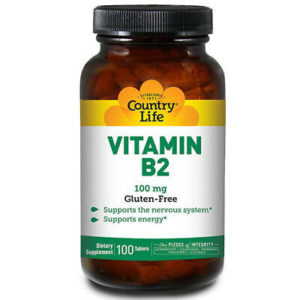 Country Life Vitamina B2 100 Mg Sin Gluten Suplemento Dietético
