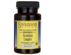 Swanson Estroncio Complejo con Vitaminas D-3 & K-2 60 Cápsulas