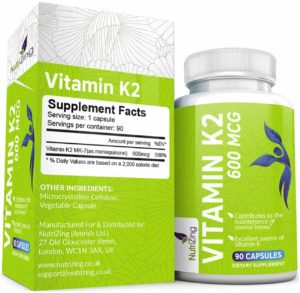 Vitamina K2 Alta Resistencia 600 mcg 90 Vegetarian Cápsulas